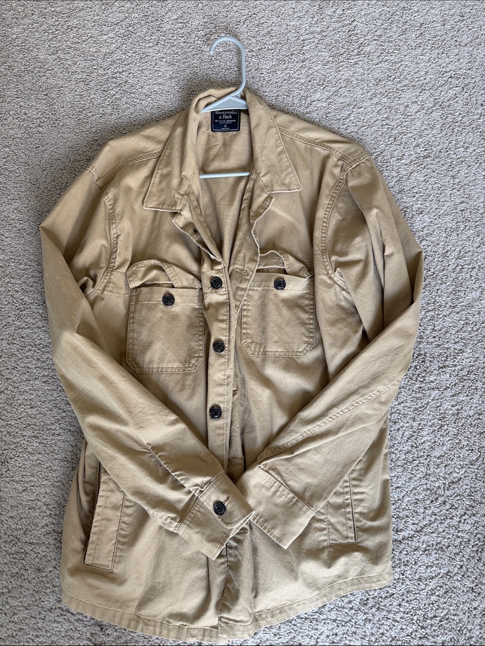 Abercrombie & Fitch Tan Lightweight Canvas Shirt Jacket